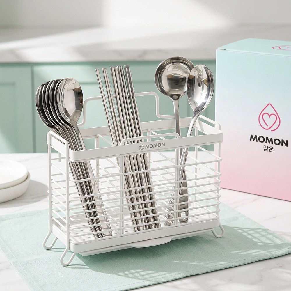 MOMON 3구 화이트 수저통